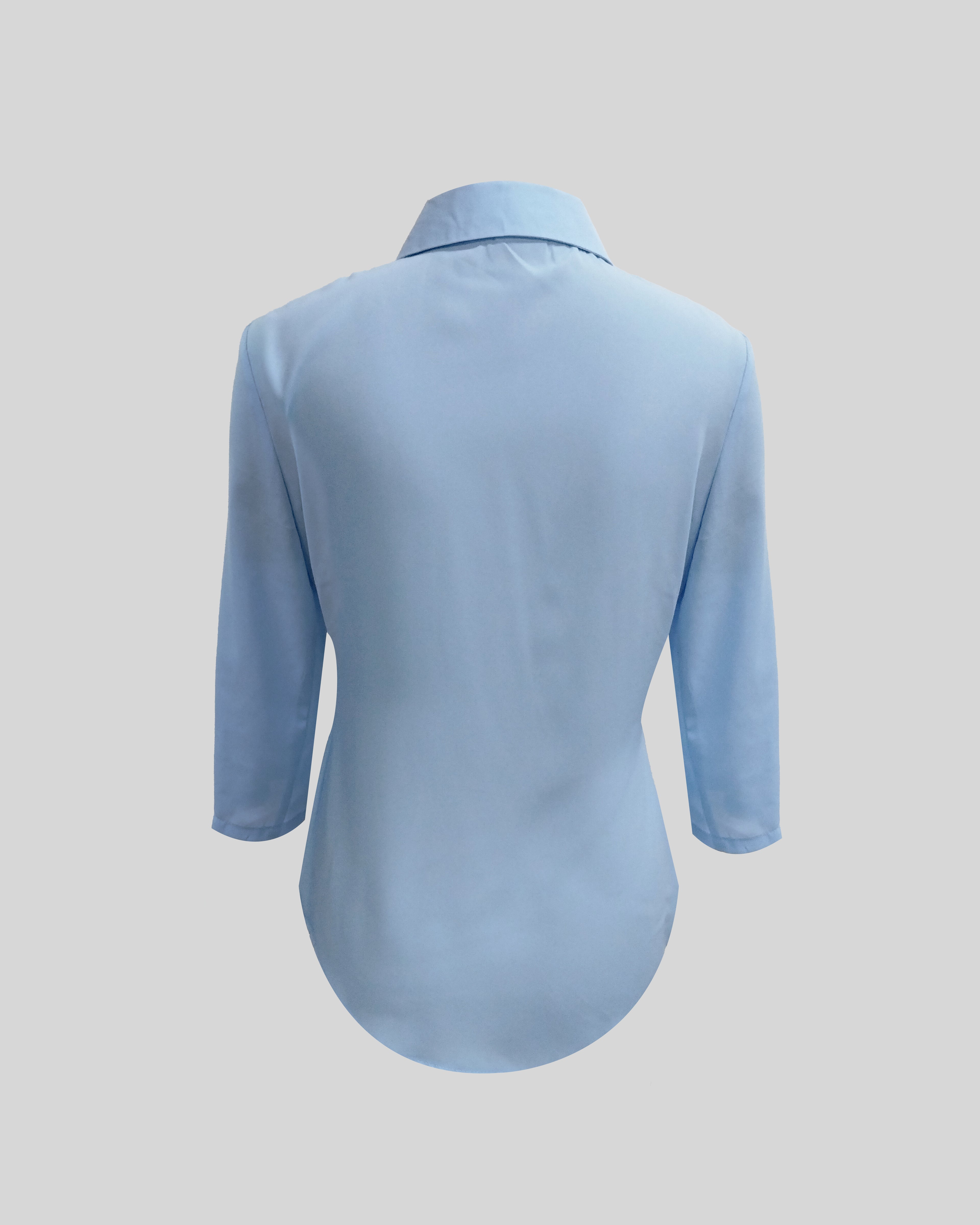 B010 - Classic collared v-neck blouse