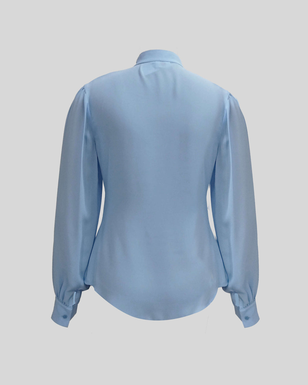 B022  - High-neck blouse with bow detail