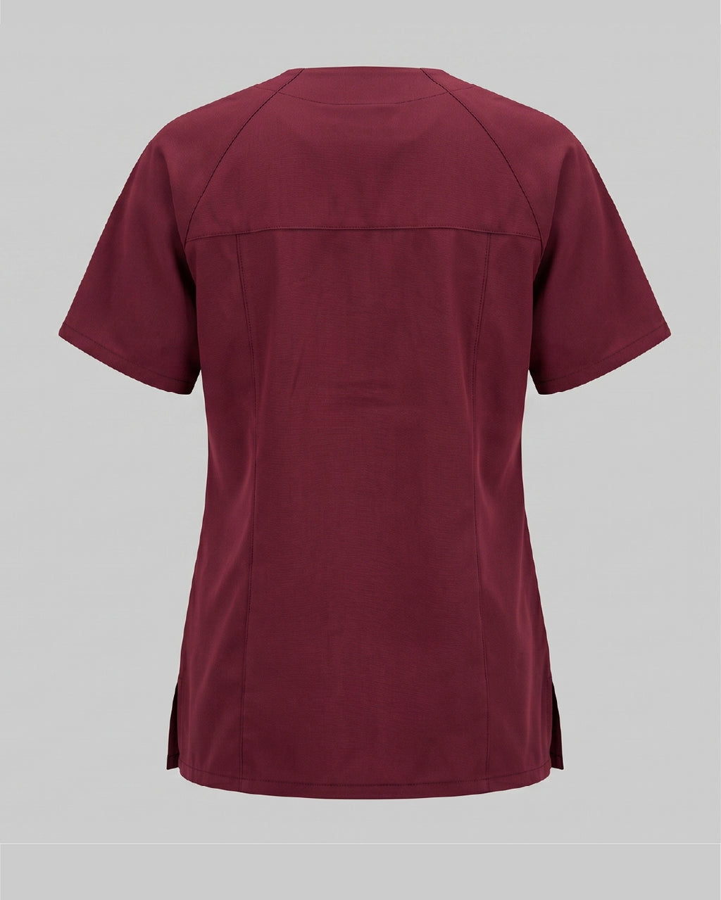Wine wrap-neck scrub top