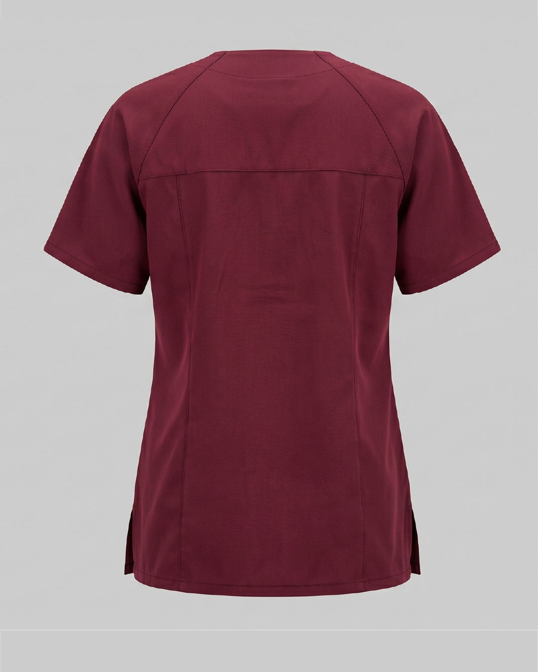 Wine wrap-neck scrub top