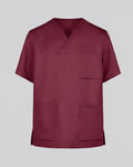 Wine cross-over V-neck scrub top